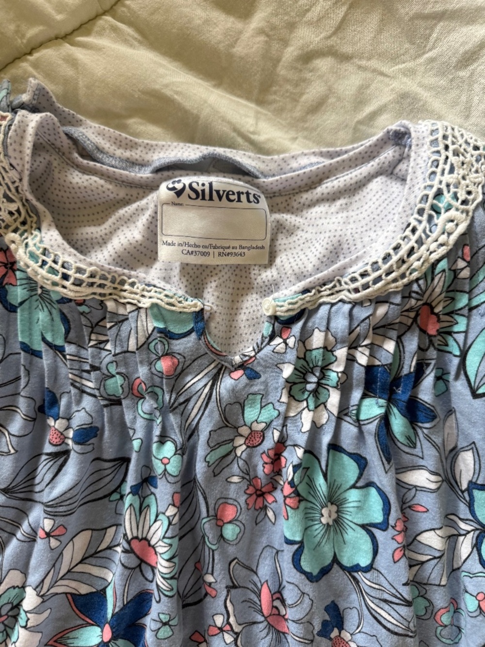 Silverts Flowered Nightgown Large